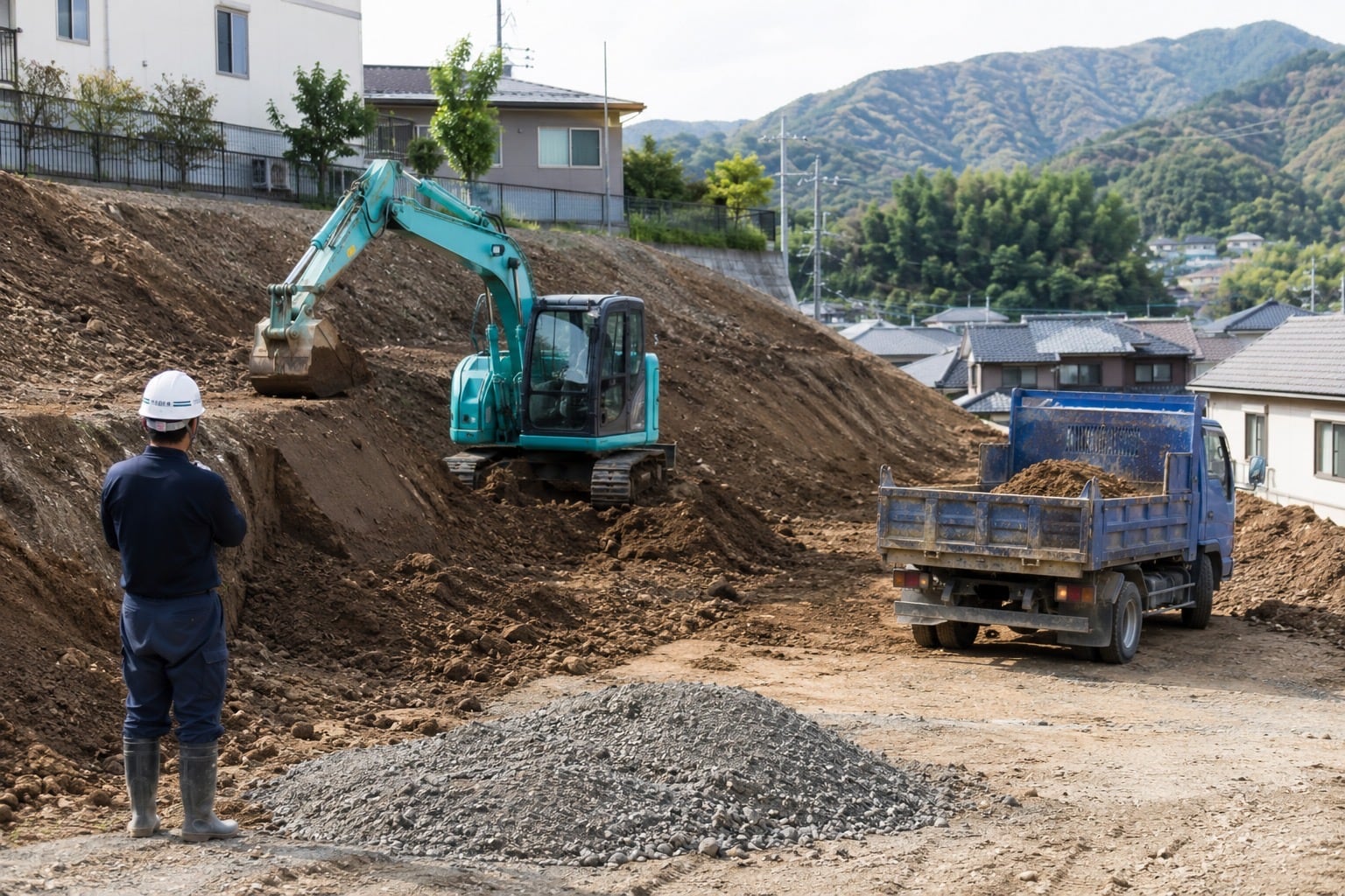 バックホーによる掘削作業（イメージ）