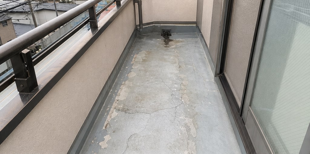 同じベランダのFRP防水施工前